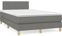 Letto a Molle Materasso e LED Grigio Scuro 120x190cm in Tessuto 3270075