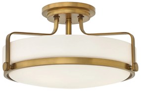 Lampadario Contemporaneo Harper In Acciaio Ottone Antico Vetro 3 Luci E27