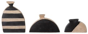 Vasi in terracotta nera/beige dipinti a mano in set di 3 pezzi Nezha - Bloomingville