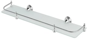 Mensola bagno a muro 50 cm in vetro satinato con supporto cromato Facile