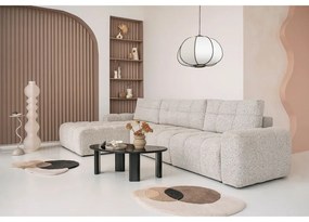 Divano angolare componibile beige allungabile/con contenitore (con penisola a sinistra) Lulu – Miuform