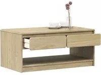 Tavolino Salotto SAUDA Rovere 99x55x45 cm Legno Massello Pino 377598