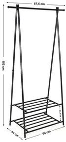 Appendiabiti da terra LINEA nero