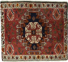 Shiraz Tappeto persiano 60 x 70 Rosso (Iran) Annodato A Mano