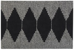 Tappeto in cotone bianco e nero 160 x 230 cm BATHINDA Beliani