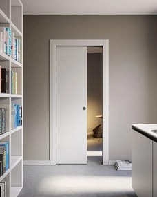 Porta interna scorrevole Modena in legno di abete colore bianco matrix, L 70 x H 210 cm, apertura reversibile