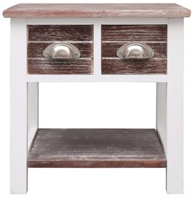 Tavolino laterale marrone 40x40x40 cm in legno di paulownia