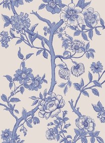 Cole & Son Carta da parati Paradise Tree - Cornflower Blue and Soft White