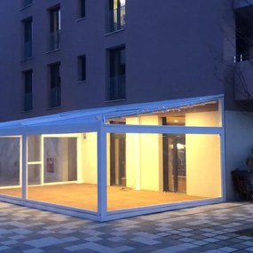 Pergola Demetra in alluminio struttura e copertura bianca L 400 x P 300 x H 300 cm
