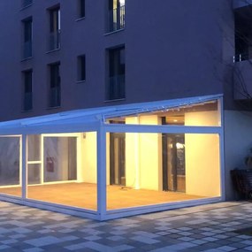 Pergola in alluminio bianco autoportante copertura fissa bianca 400x300 cm - Demetra