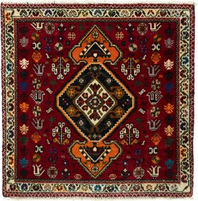 Shiraz Tappeto 70 x 70 Rosso (Iran) Annodato A Mano