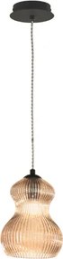 Lampada sospensione D16 cm in vetro soffiato Ambra - MADAGASCAR Mod2
