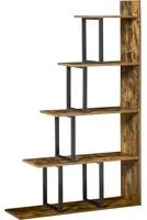 Easycomfort Libreria Antiribaltamento Stile Industriale, Scaffale Vintage con 5 Ripiani in Truciolato, 102x30x160cm