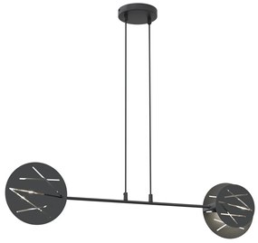 Lampada a sospensione in acciaio XOTIC 2 nero 2xE27