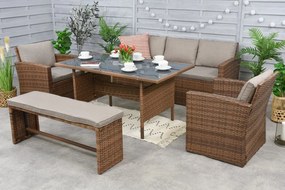 Mobili da giardino in rattan sintetico Marsylia Garden Point marrone