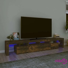 vidaXL Mobile Porta TV con Luci LED Rovere Fumo 230x36,5x40 cm