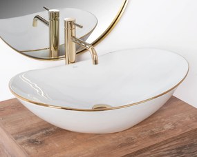 Lavabo da appoggio Rea Royal Gold Edge