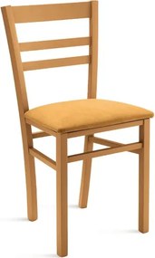 Sedia imbottita in tessuto Giallo e sruttura in legno HOLLY 2 sedie