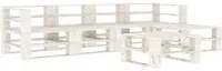 Set Salotto da Giardino 6 pz Pallet in Legno Bianco 3052178