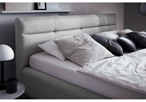 Letto matrimoniale imbottito grigio con contenitore con rete inclusa 180x200 cm Lotte – Meise Möbel