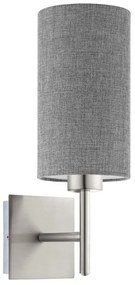 Eglo - Lampada da parete LED TUNJA 1xE27/60W/230V cromo opaco/grigio