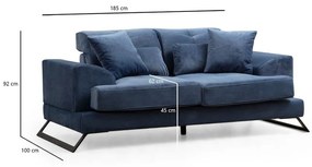 Divano blu 185 cm Frido - Balcab Home
