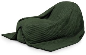 Pouf a sacco per bambini verde con rivestimento in velluto a coste Cocoon 120 – SLOWDOWN
