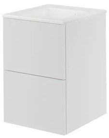 Mobile da bagno sotto lavabo Neo bianco laccato L 45 x H 64 x P 48 cm 2 cassetti, lavabo non incluso