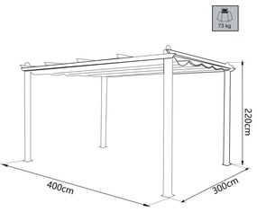 Gazebo da giardino 3x4