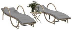 Lettini Prendisole 2 Pz Con Tavolino Beige İn Polyrattan /