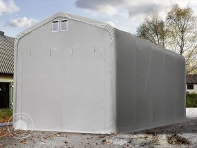 TOOLPORT 5x20m tenda garage 4m, PRIMEtex 2300, grigio, senza statica - (99485)