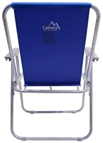 Sedia da campeggio pieghevole blu/cromata opaca