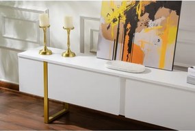 Mobile TV Da Terra 180 Cm A 2 Ante Bianco E Piedini Oro Serena