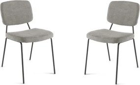 Sedia metallo seduta tessuto Grigio Chiaro - TULLIA 2 sedie