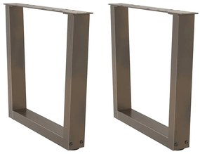 Gambe Per Tavolo Pranzo A V 2pz Naturale 60x(42-43,3)cm Acciaio /