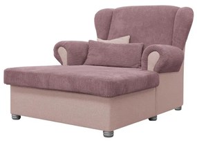 Chaise longue rosa con rivestimento in velluto a coste Lord – Ropez