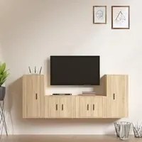 Set di Mobili Porta TV 4 pz Rovere Sonoma in Legno Multistrato 3188553