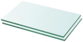 Mensole in vetro trasparente 2 pz 30x12cm