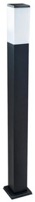 Paletto da Giardino 100cm Quadrato acciaio INOX Nero IP54 IK06 base E27