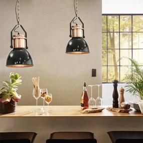 Lampade Da Soffitto 2 Pz Nero Tondo E27 /