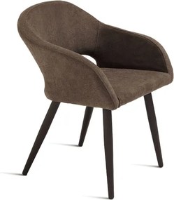 Sedia imbottita in tessuto Marrone con struttura in metallo WEST 2 sedie