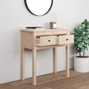 Tavolo consolle 70x35x75 cm in legno massello di pino