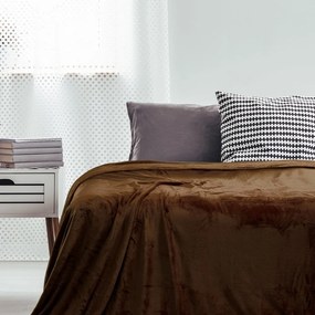 Coperta in microfibra marrone, 150 x 200 cm Mic - DecoKing