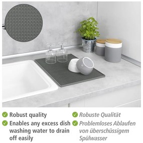 Tappetino scolapiatti grigio in gomma 40x30 cm Maxi – Wenko