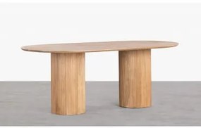 Tavolo da Pranzo Ovale in Legno di Mango (200x100 cm) Vienna Legno di - The Masie