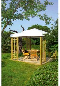 Gazebo Cherry in legno struttura naturale, copertura bianco L 300 x P 300 x H 270 cm