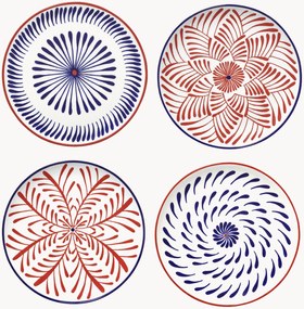 Set di 4 piatti da colazione fatti a mano Bazaar