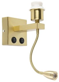 Lampada da parete moderna in ottone con braccio flessibile - Brescia Combi