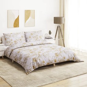 Set Copripiumino Bianco E Marrone 140x200 Cm İn Cotone /