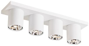 Faretto da soffitto moderno bianco 4 luci - Tubo